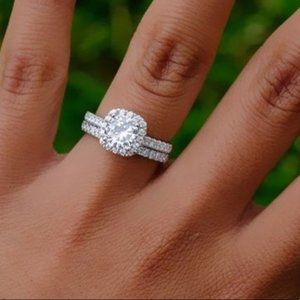 The Luxury White Sapphire Princess Ring Set